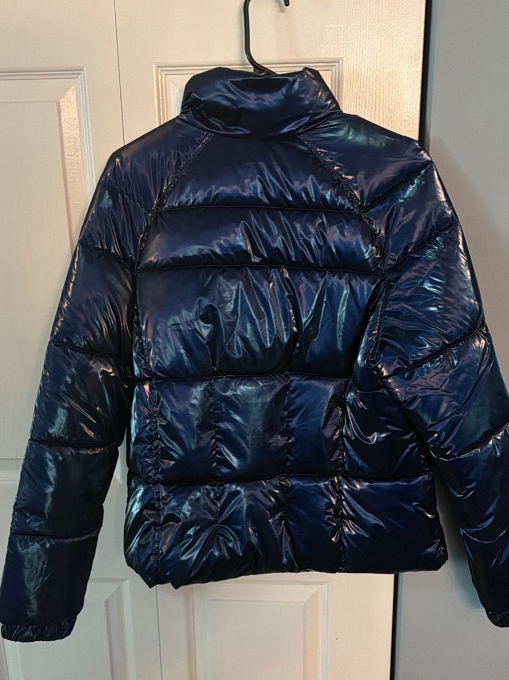 Baccini Glossy Navy Puffer Jacket - Picture 4 of 4